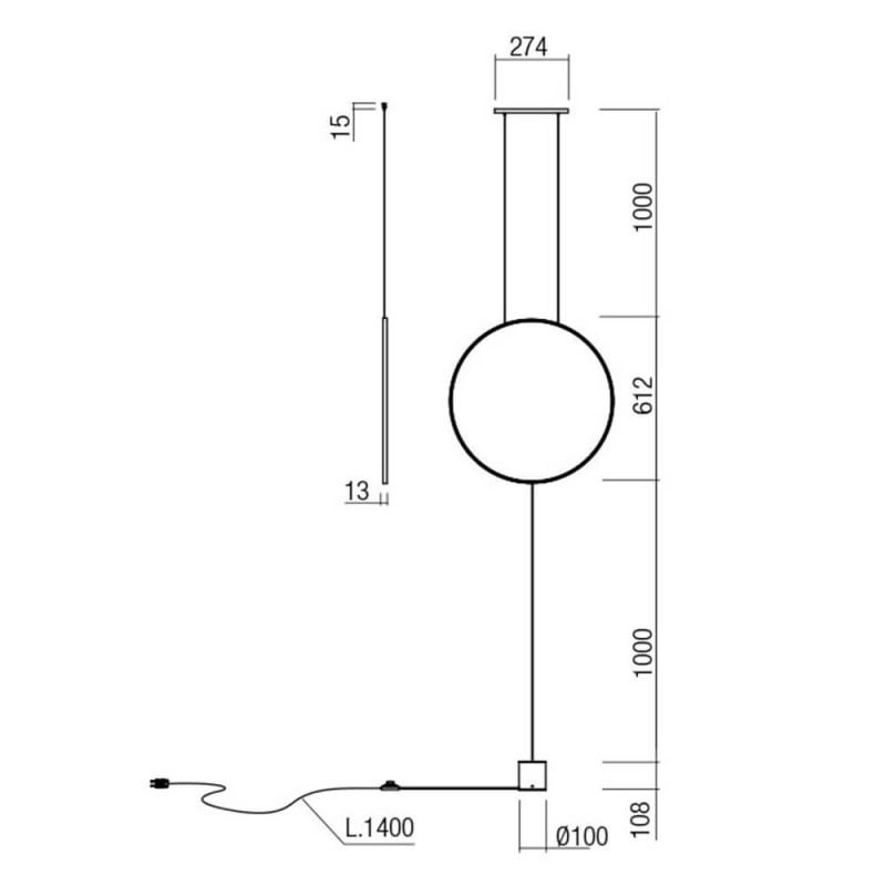 LED Ceiling-floor Lamp  SLICK REDO