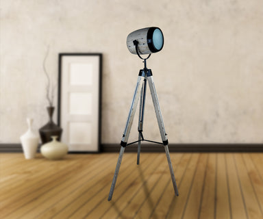 Floor Lamp Ash Grey, Wooden body, H 160 cm – Luma