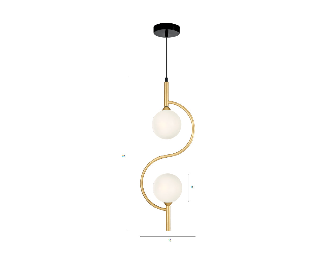 Pendant Light Metal, L:16 H 62 cm – Luma