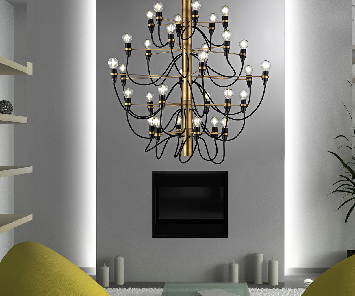 Pendant Light 18-lights, Oxidized gold – Luma