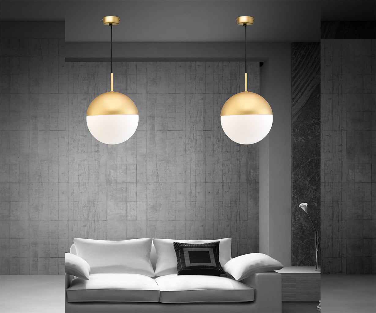 Pendant Light Aluminium, Glass, Ø30 cm – Luma