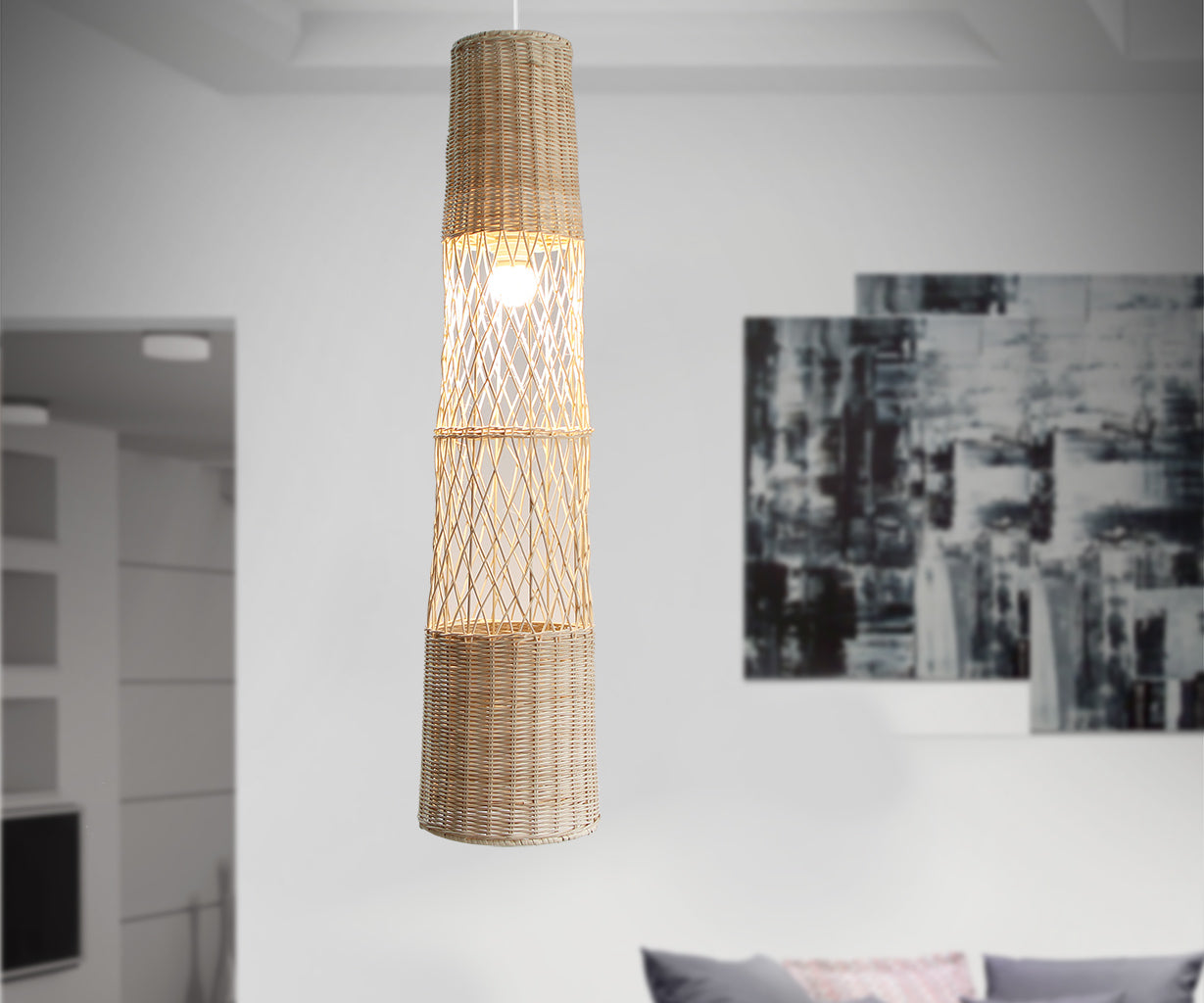Pendant Light Natural, Rattan, H 81 cm – Luma