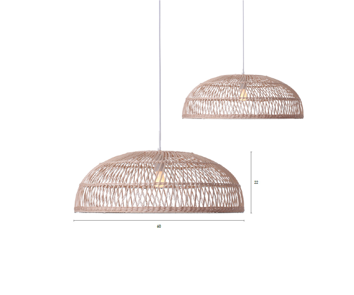 Pendant Light Natural, Rattan, Ø60 cm – Luma
