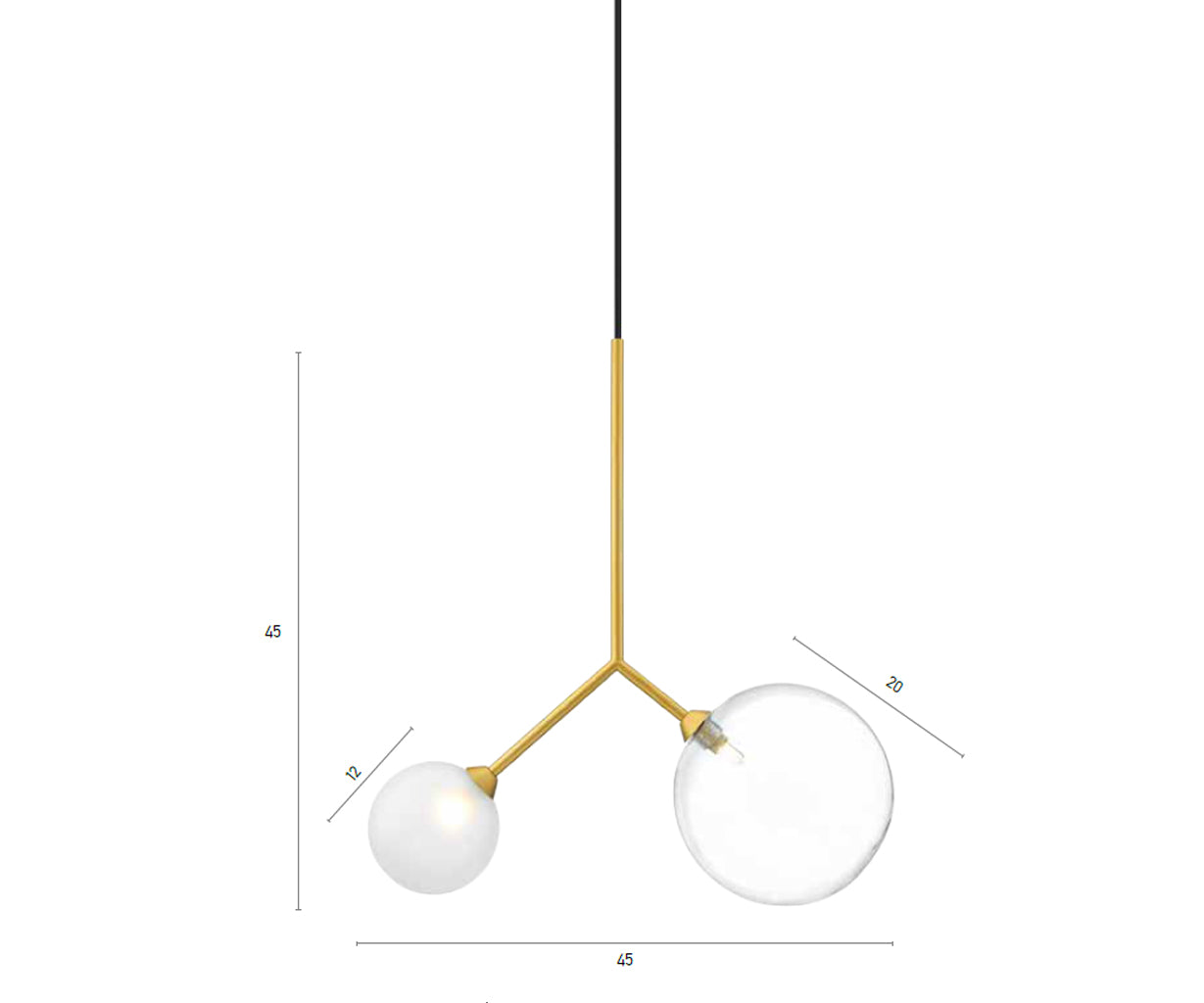 Pendant Light Metal, W:45 H 45 cm – Luma