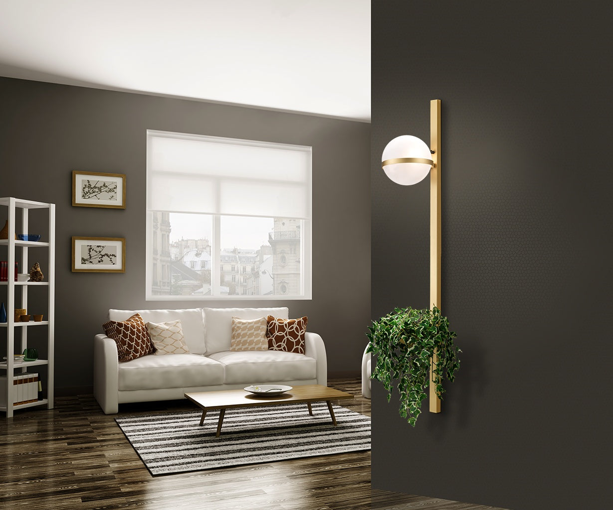 Wall Light Wall lamp with flower pot – Luma