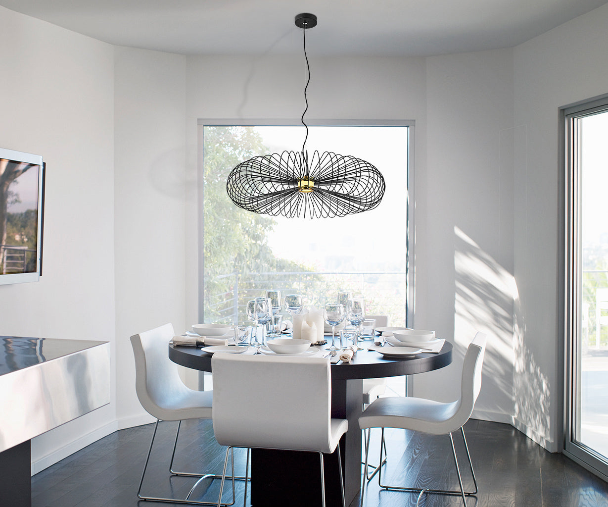 Pendant Light Black, Aluminum & Acrylic, Ø75 cm – Luma