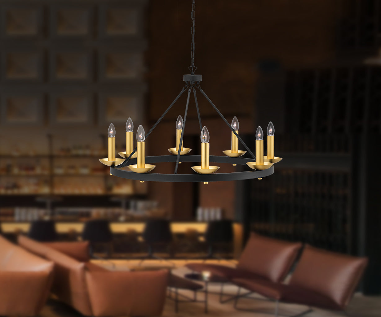 Pendant Light 8 candle-lights on a Pendant circle – Luma