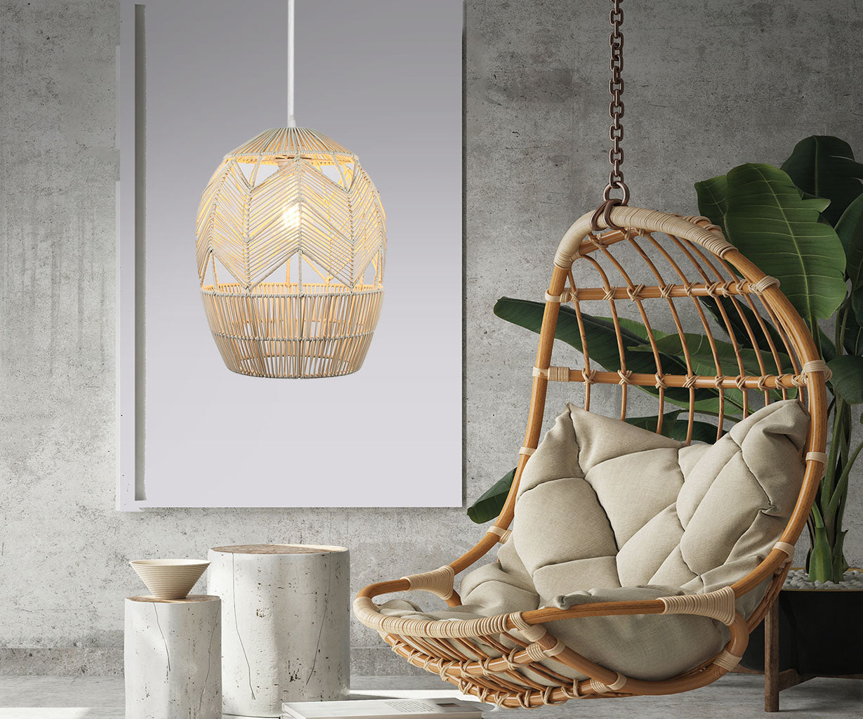 Pendant Light Natural, Rattan, Ø28 cm – Luma