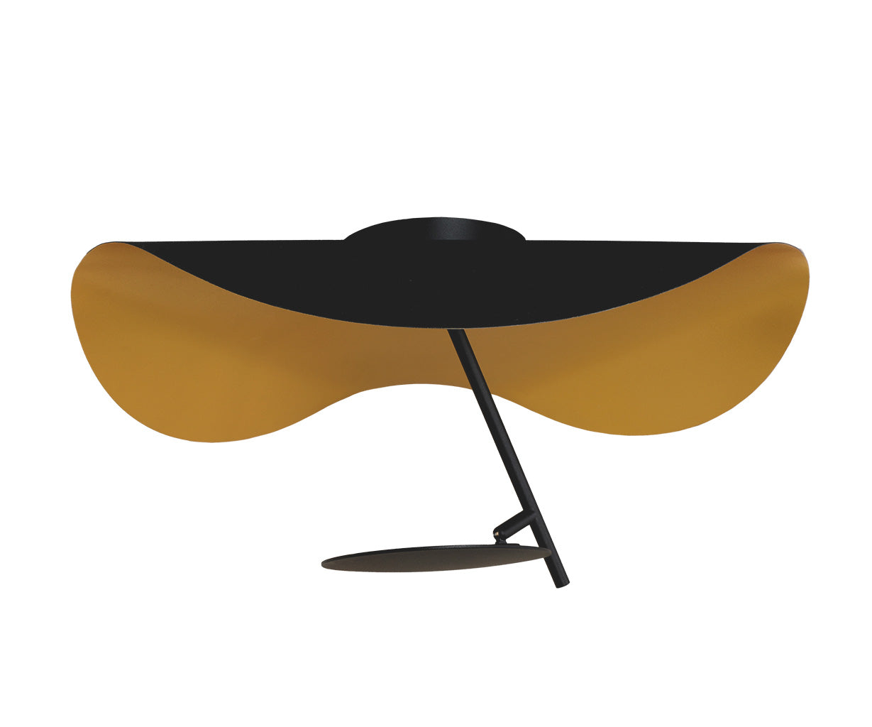 Ceiling Light Black/Gold, Aluminium and Acrylic, L:60 H 30 cm – Luma