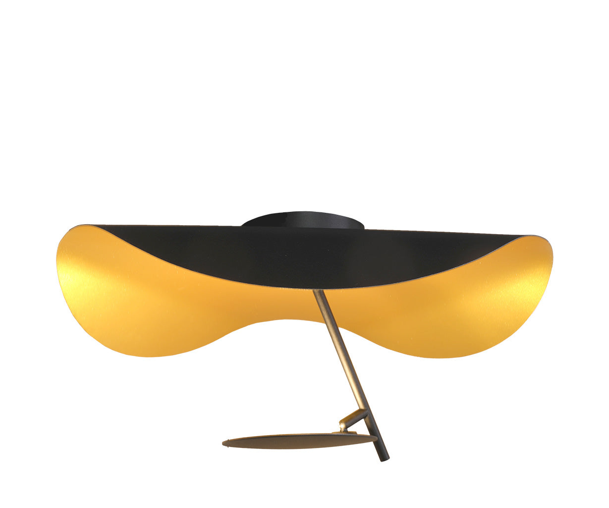 Ceiling Light Black/Gold, Aluminium and Acrylic, L:60 H 30 cm – Luma