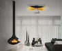 Ceiling Light Black/Gold, Aluminium and Acrylic, L:60 H 30 cm – Luma