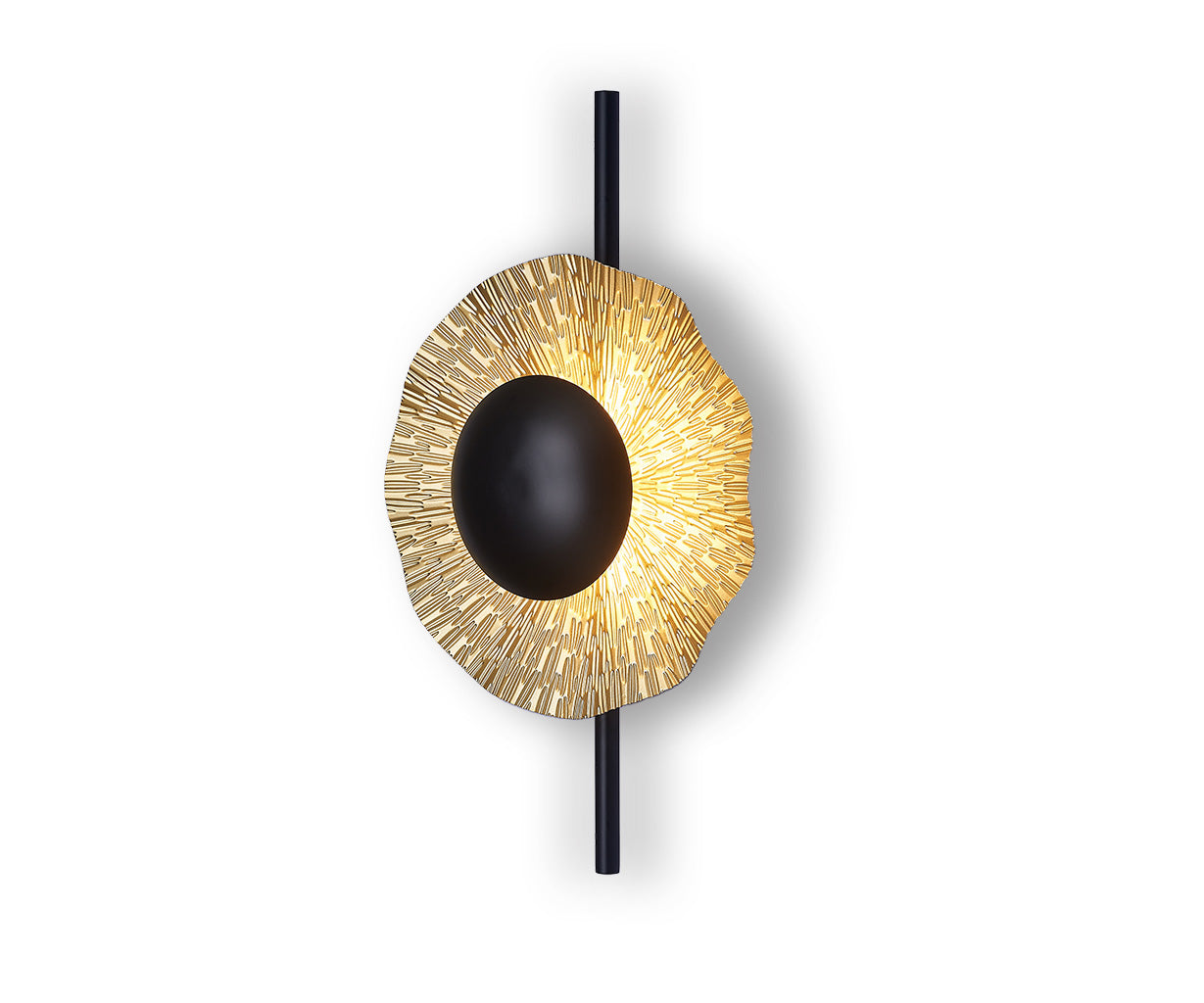 Wall Light Black and Gold, Metal, Ø28 cm – Luma