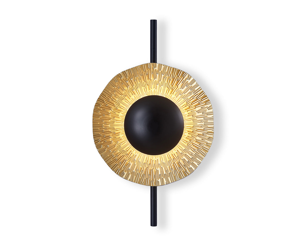 Wall Light Black and Gold, Metal, Ø28 cm – Luma