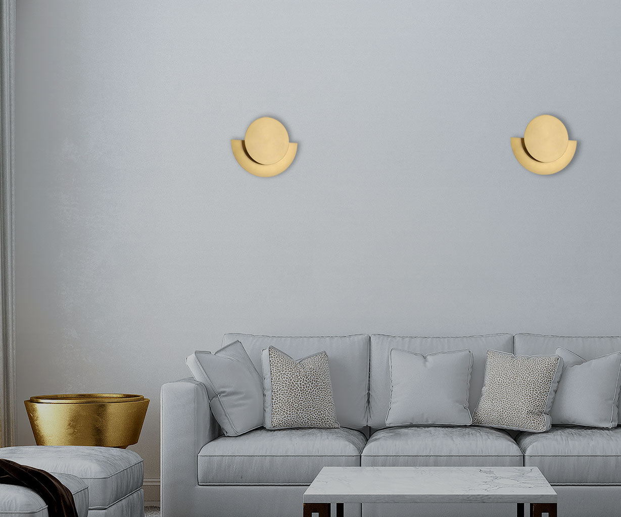 Wall Light Gold, Metal, W:21 H 25 cm – Luma