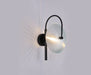 Wall Light Black, Metal and Glass, W:23 H 38 cm – Luma