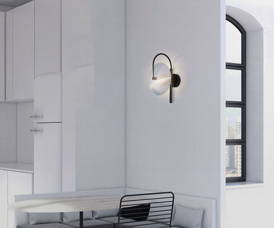 Wall Light Black, Metal and Glass, W:23 H 38 cm – Luma