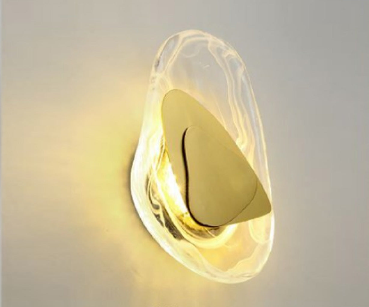 Wall Light Gold, Metal and Glass, W:20 H 31.5 cm – Luma