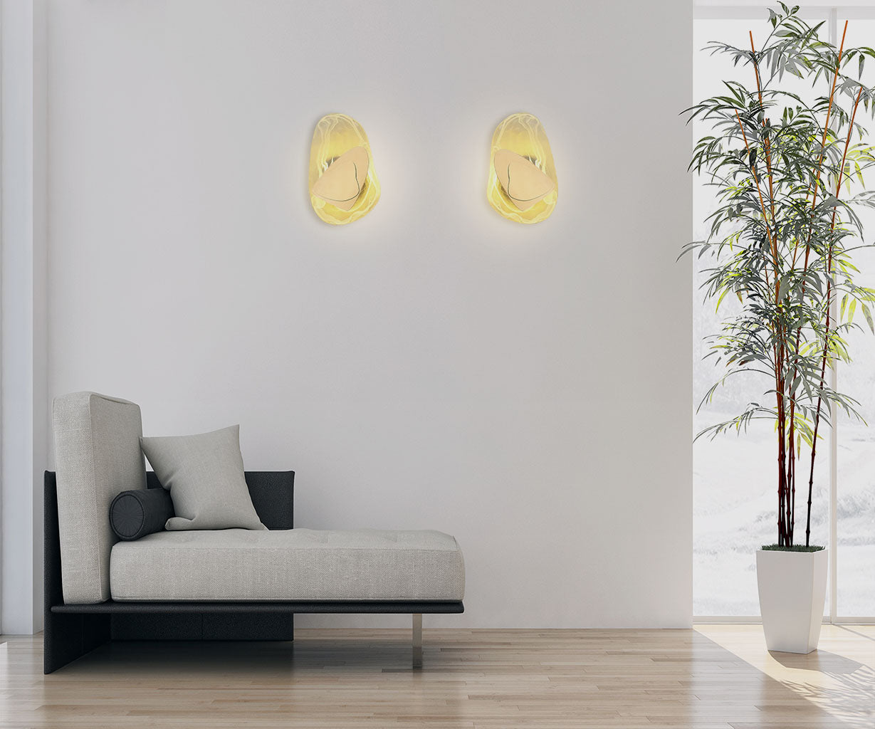 Wall Light Gold, Metal and Glass, W:20 H 31.5 cm – Luma