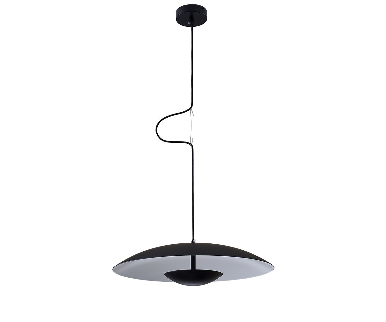 Pendant Light Satin Black/Satin White, Metal and Acrylic, Ø45 cm – Luma