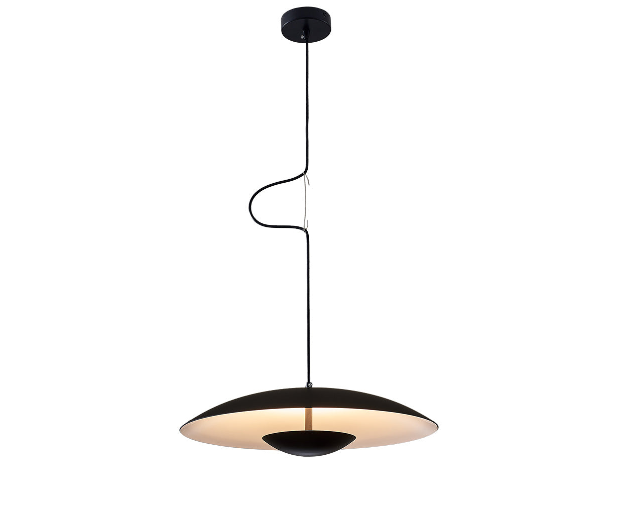 Pendant Light Satin Black/Satin White, Metal and Acrylic, Ø45 cm – Luma