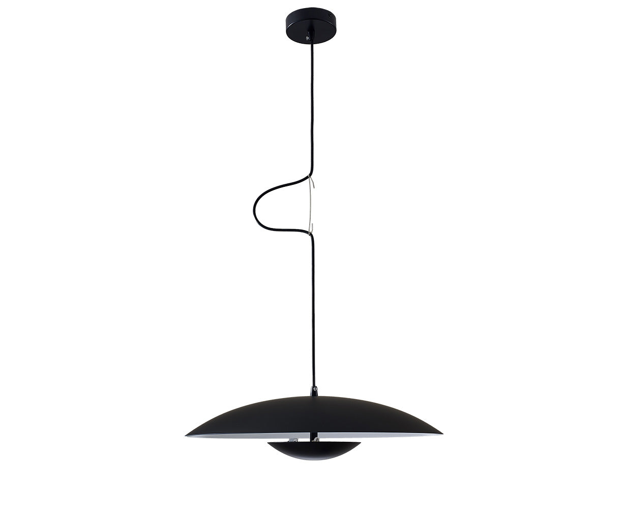 Pendant Light Satin Black/Satin White, Metal and Acrylic, Ø45 cm – Luma