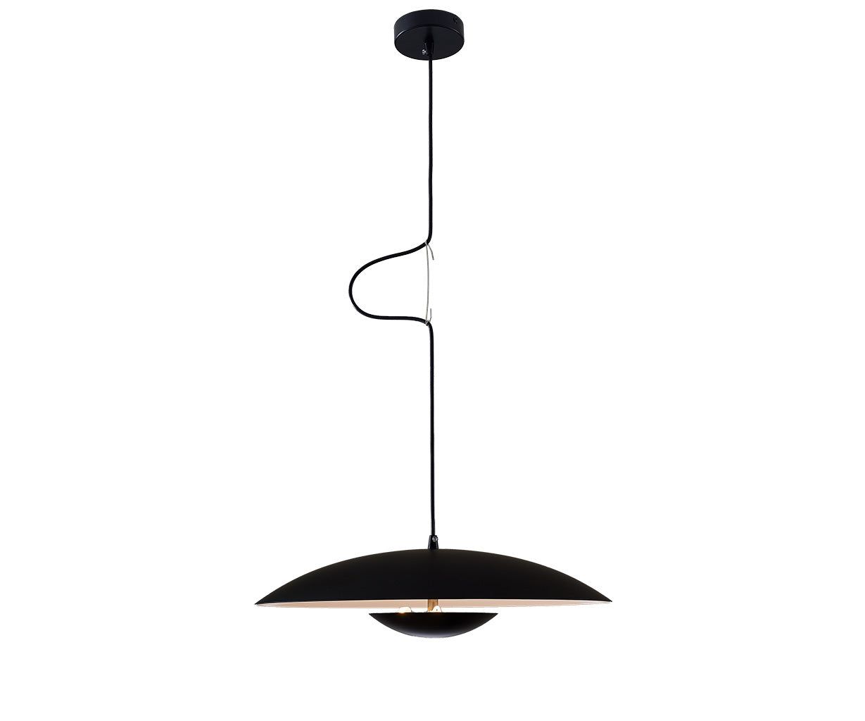 Pendant Light Satin Black/Satin White, Metal and Acrylic, Ø45 cm – Luma
