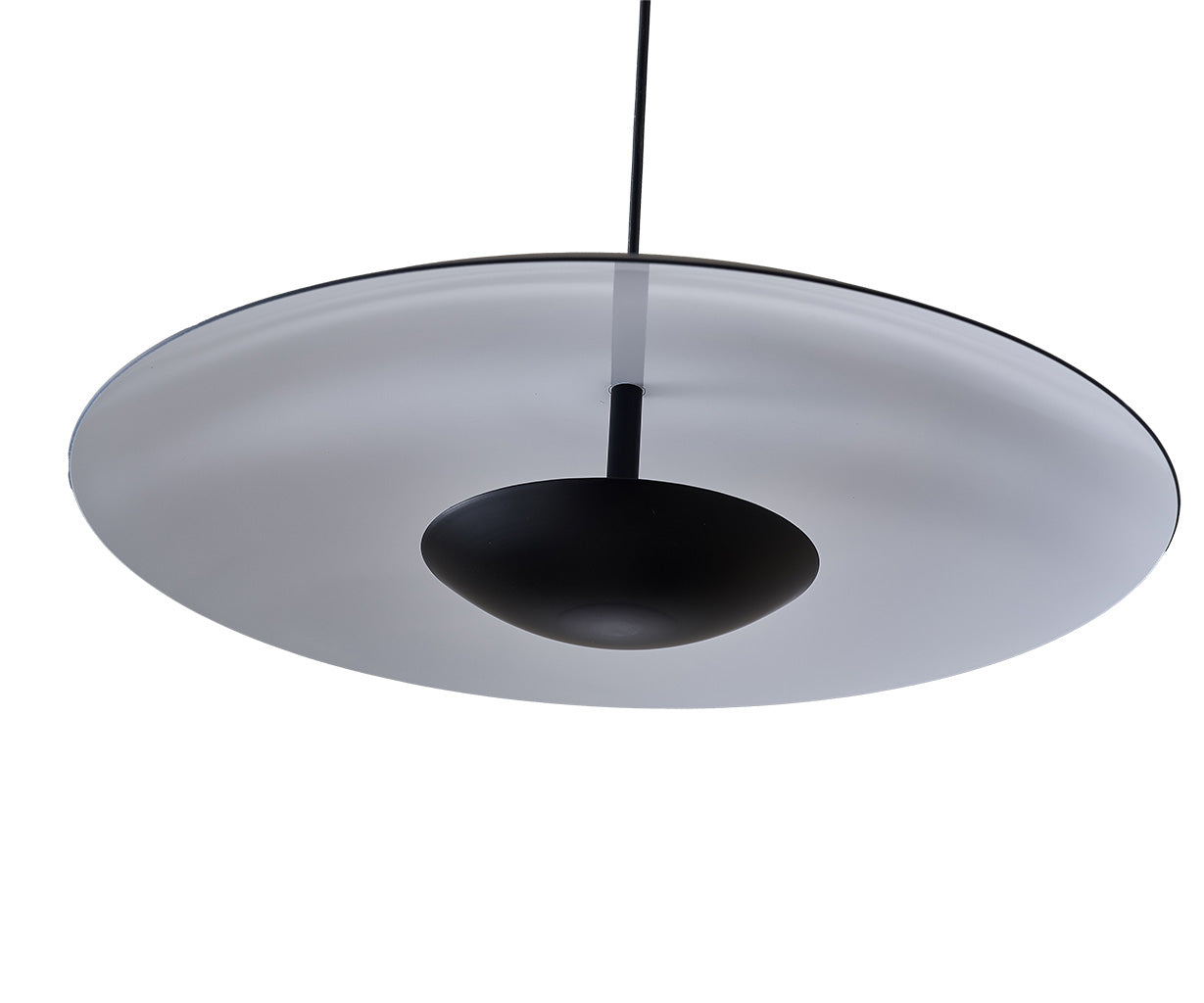 Pendant Light Satin Black/Satin White, Metal and Acrylic, Ø45 cm – Luma