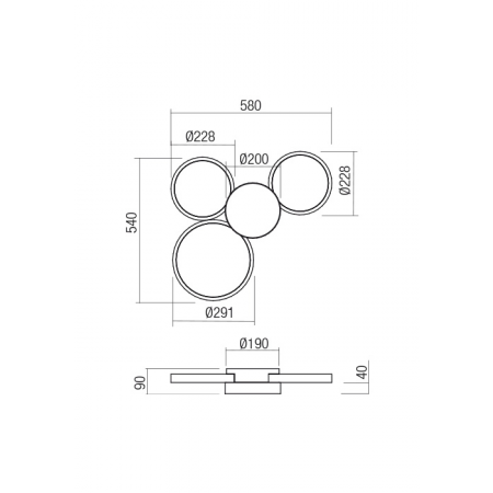 LED Wall/Ceiling Lamp CRONOS REDO