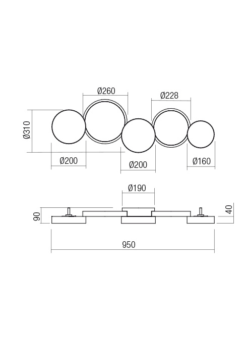 LED Wall/Ceiling Lamp CRONOS REDO