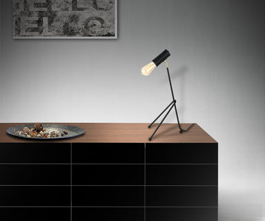Table Lamp Black-Gold, Metal, L:27 W:22 H 60 cm – Luma