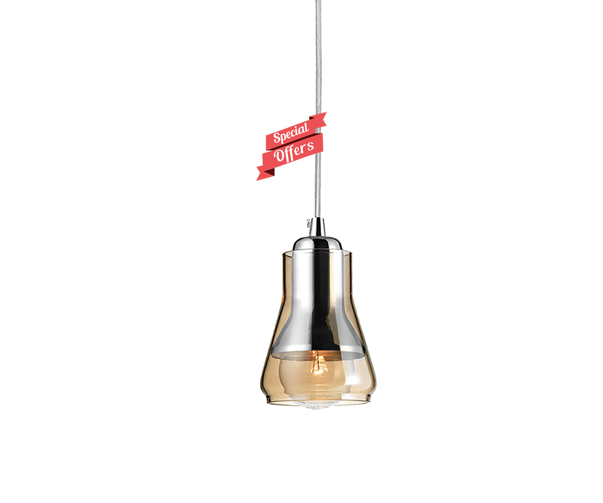 Pendant Light Metal and Glass, Ø10 cm – Luma