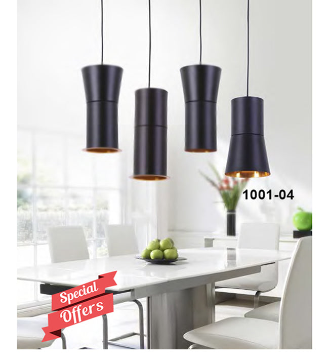 Pendant Light Black outside, Gold inside, Aluminium, Ø14 cm – Luma