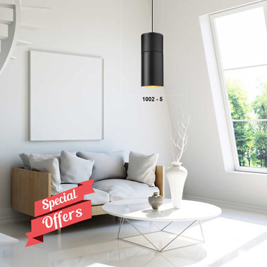 Pendant Light Black outside, Gold inside, Aluminium, Ø12 cm – Luma