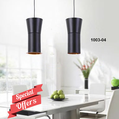 Pendant Light Black outside, Gold inside, Aluminium, Ø11 cm – Luma