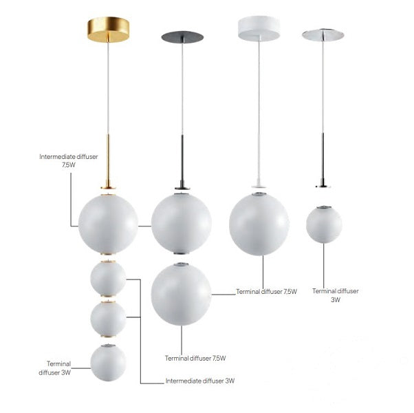 LED Modern Pendant Lamp IP44 BILIA REDO