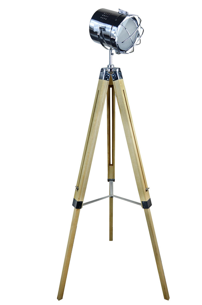 Floor Lamp Ash Grey, Wooden body, H 160 cm – Luma