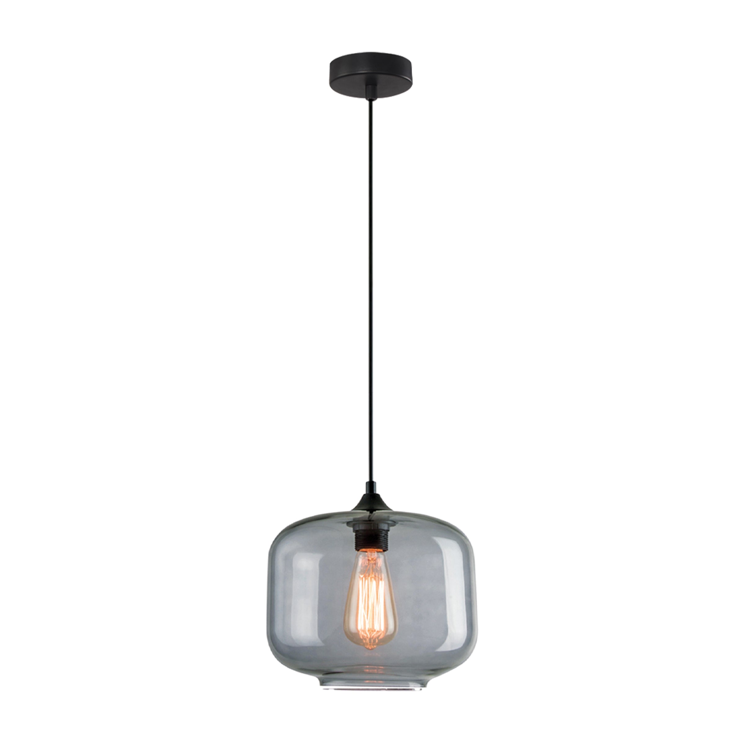 Pendant Light PENDANT LAMP E27 MAX 40W GLASS SMOKED GREY – Zambelis