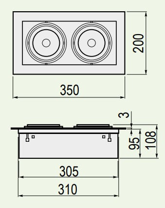  Modern Ceiling fixture  (recessed) AR111/GU10 GTV Poland