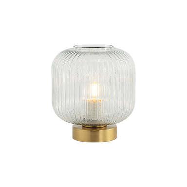 Table Lamp TABLE LAMP E27 MAX 25W GLASS TRANSPARENT BRASS – Zambelis