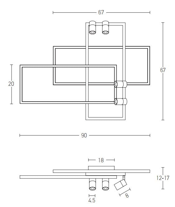 LED Modern Ceiling Lamp Dimmable Triac  ZAMBELIS