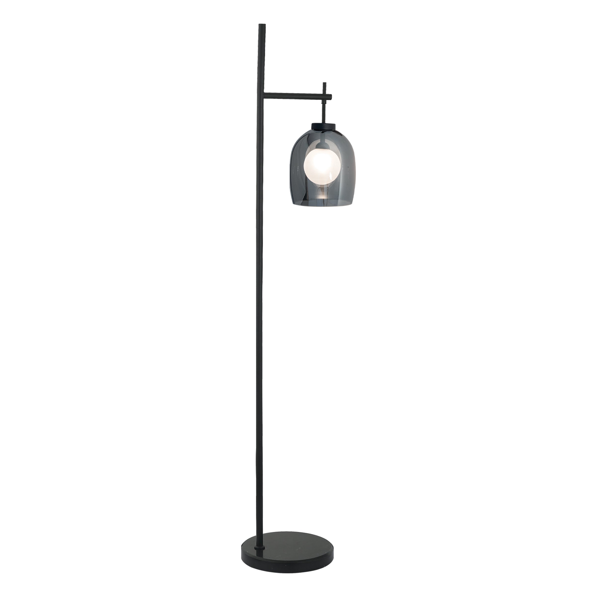 Floor Lamp FLOOR LAMP G9 MAX 5W SMOKED-OPAL GLASS BLACK MARBLE – Zambelis