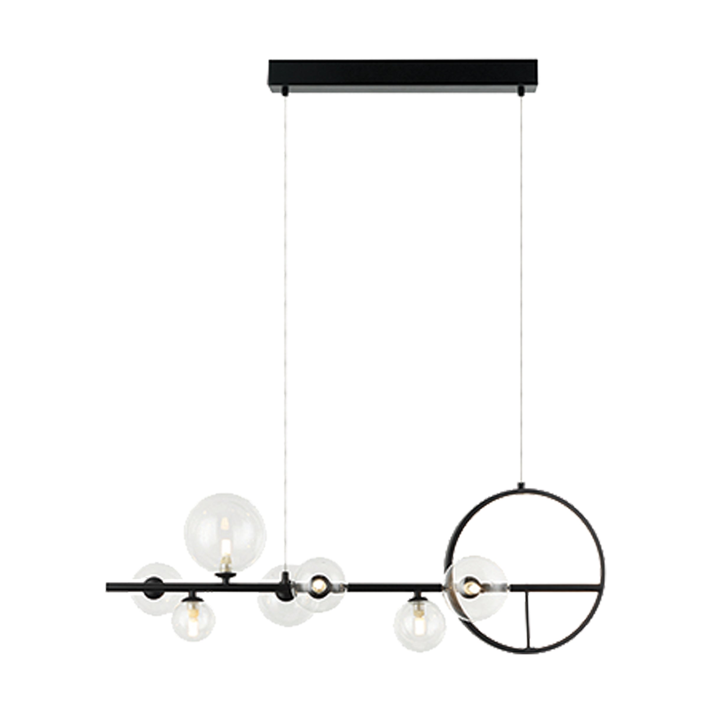 Pendant Light PENDANT LED LIGHT 14W + 7XG9 METAL GLASS BLACK – Zambelis