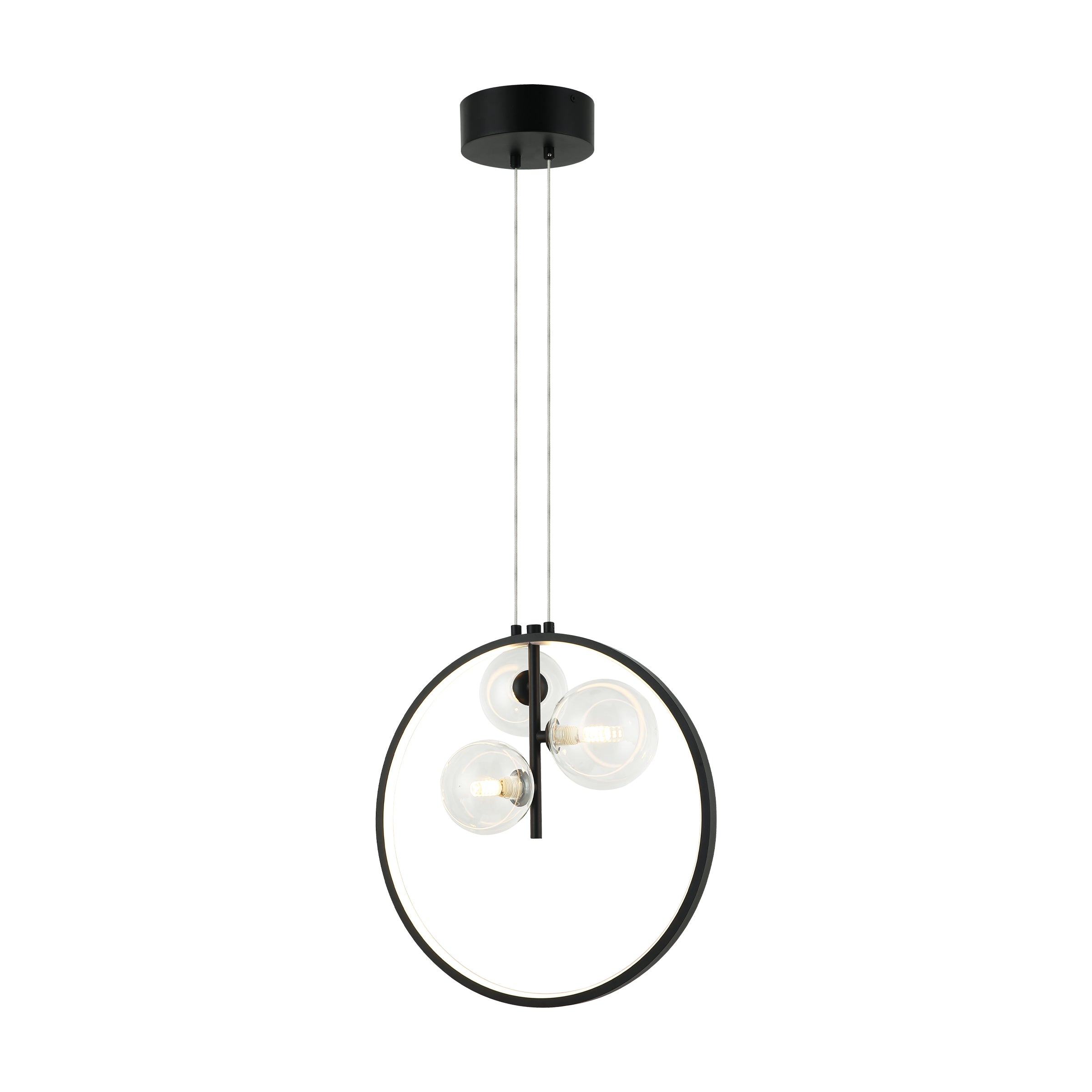 Pendant Light PENDANT LED LIGHT 20W + 3XG9 METAL GLASS BLACK – Zambelis