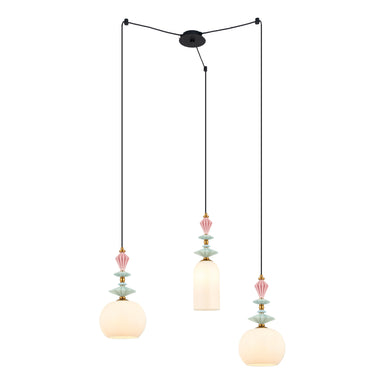 Pendant Light PENDANT LIGHT 3XE27 MAX 40W METAL GLASS ANTIQUE BRASS – Zambelis