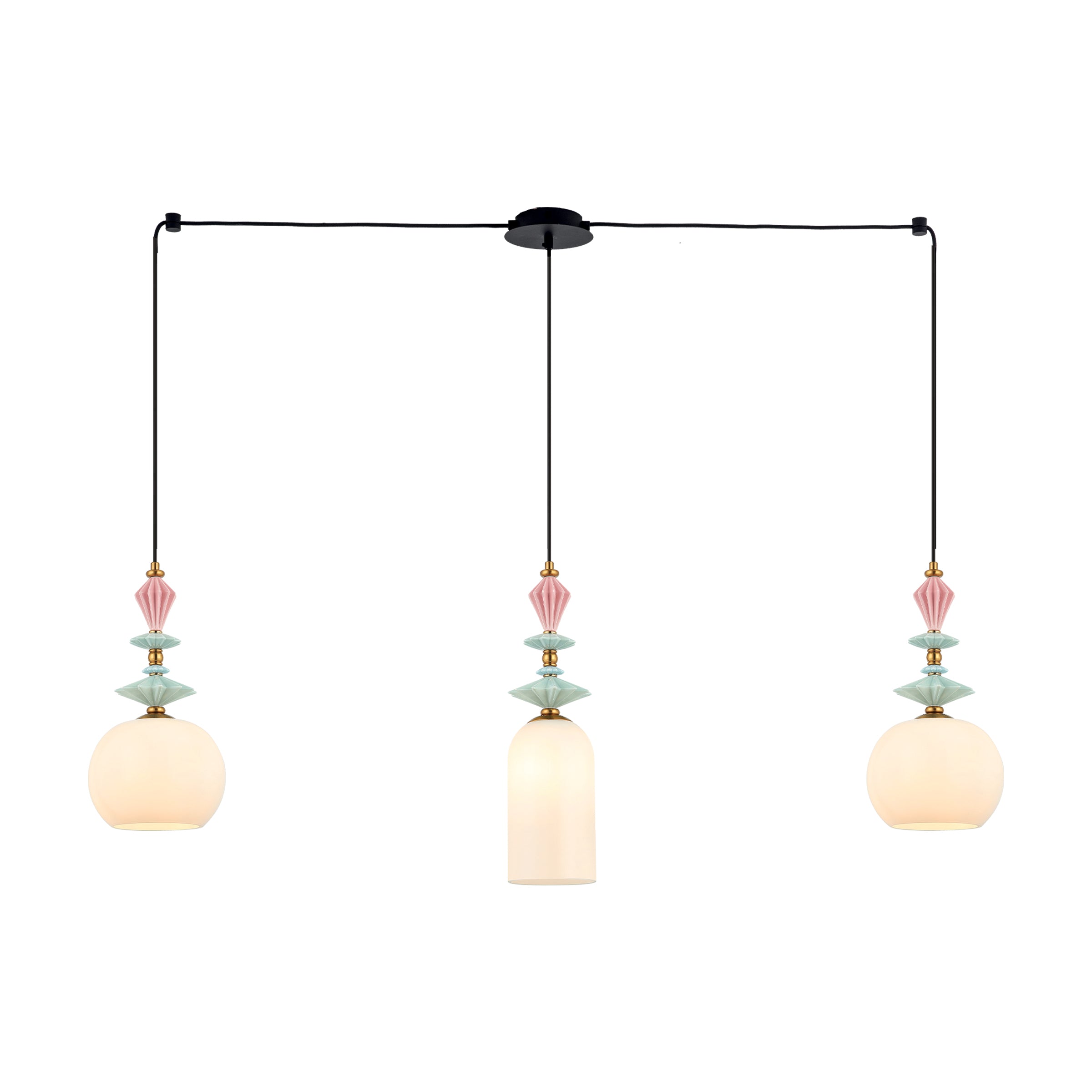 Light Fixture LINE LIGHT 3XE27 MAX 40W METAL GLASS ANTIQUE BRASS – Zambelis