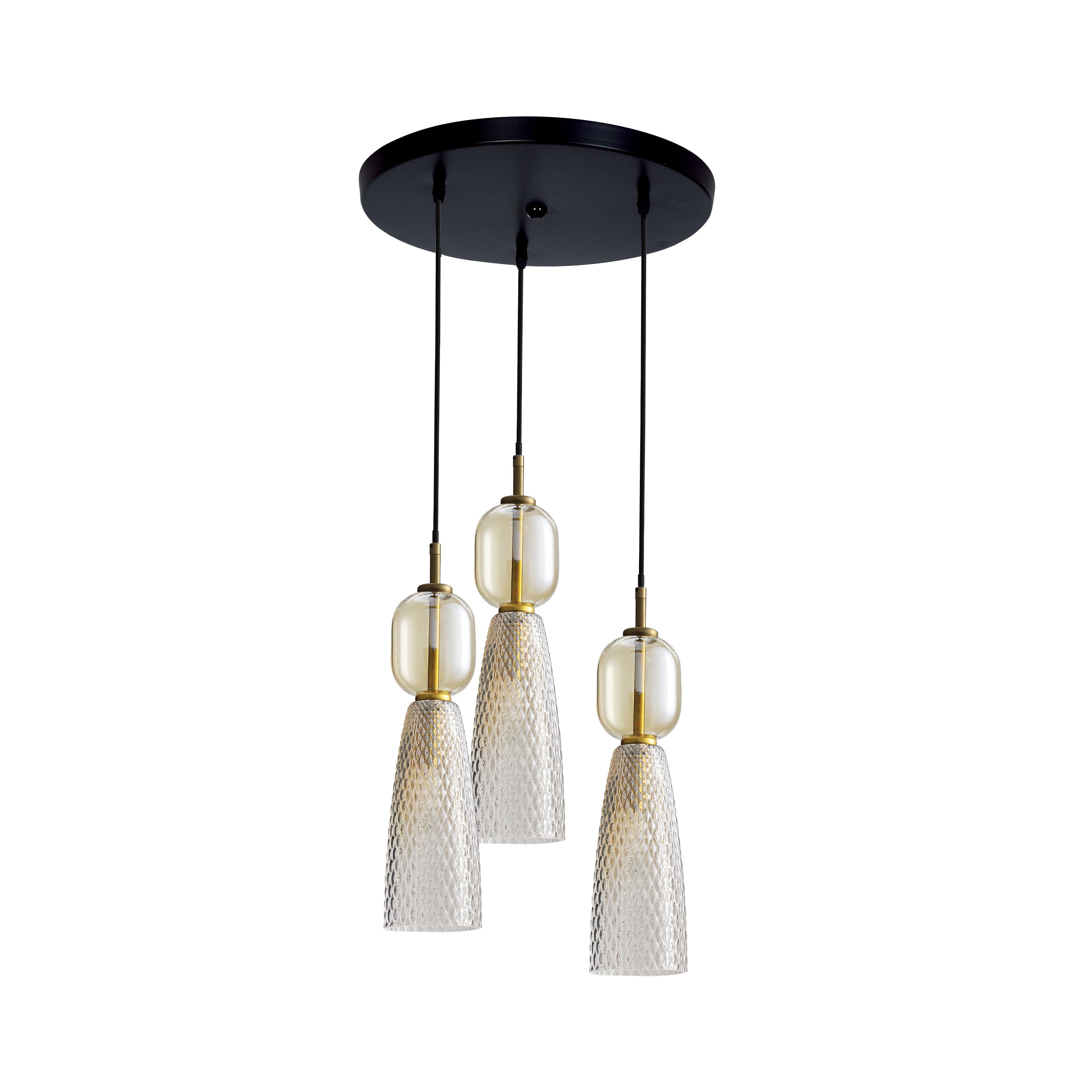 Pendant Light PENDANT LIGHT 3XE14 MAX 40W GLASS ANTIQUE BRASS – Zambelis