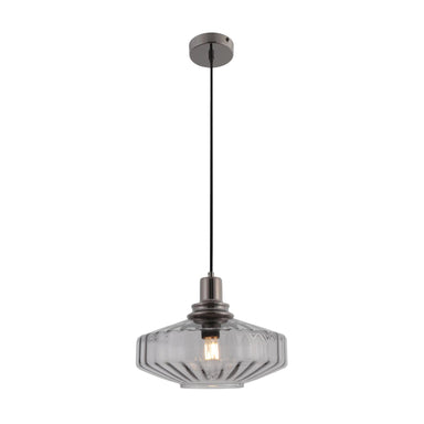 Pendant Light PENDANT LIGHT E27 MAX 40W METAL-GLASS ANODISED DARK GREY – Zambelis
