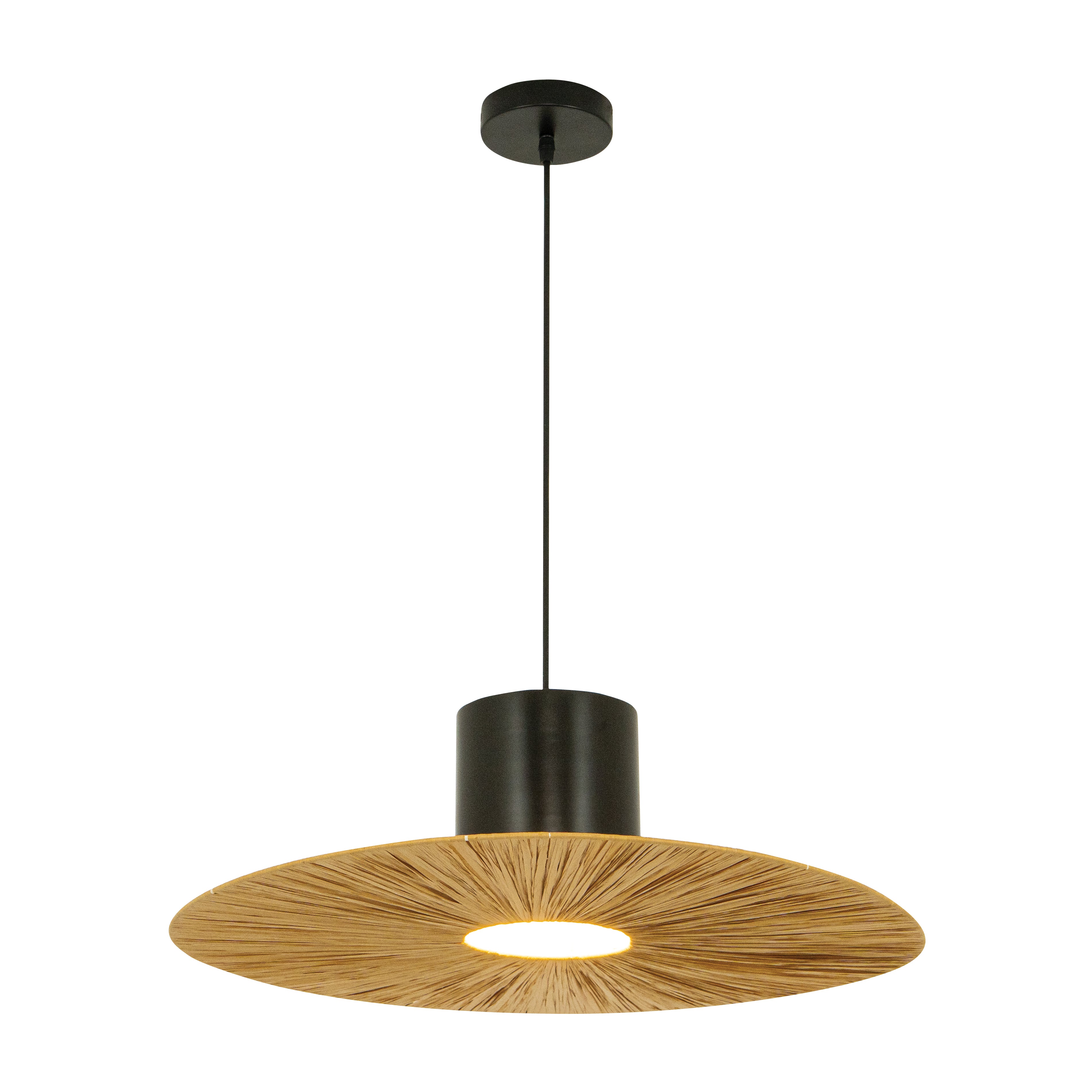 Pendant Light PENDANT LIGHT E27 MAX 11W METAL-PAPER,BLACK-NATURAL – Zambelis