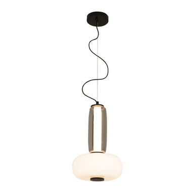 Pendant Light PENDANT LED LIGHT 23W 3000K METAL-SMOKED & OPAL GLASS , BLACK – Zambelis
