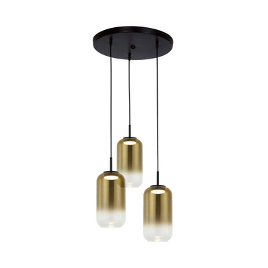 Pendant Light PENDANT LED LIGHT 3X12W 3000K GLASS BLACK-GOLD – Zambelis